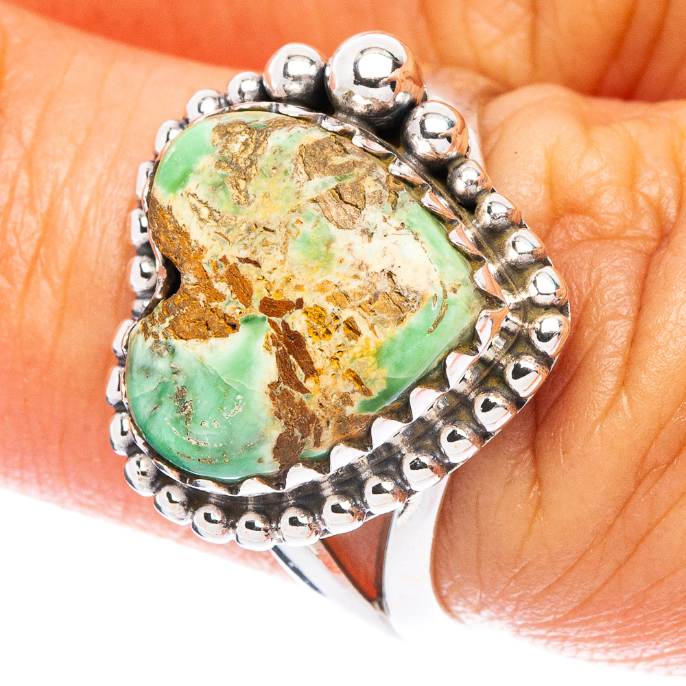 Variscite Heart Ring Size 6.75 (925 Sterling Silver) R6816