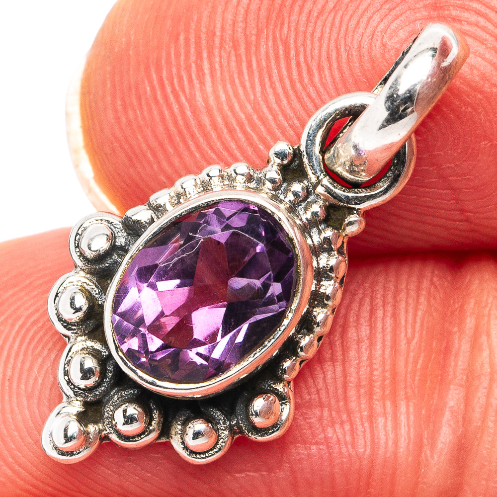 Amethyst Dainty Pendant 1" (.925 Sterling Silver)
