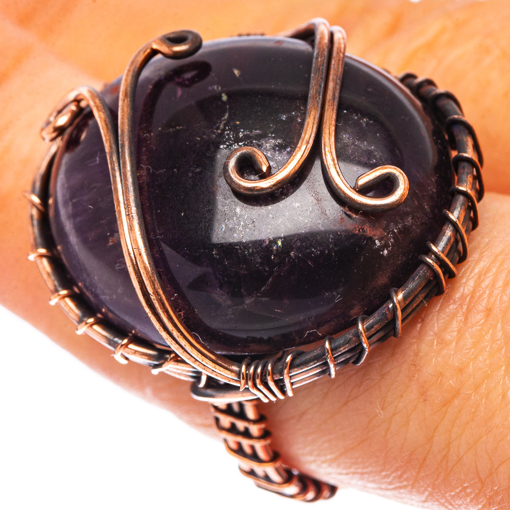 Amethyst Ring Size 7.5 (Oxidized Copper)