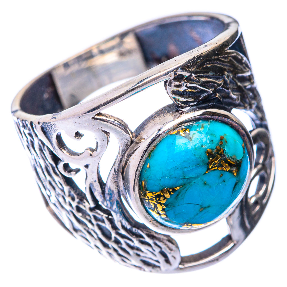 Blue Copper Composite Turquoise Ring Size 6 (925 Sterling Silver) R141524