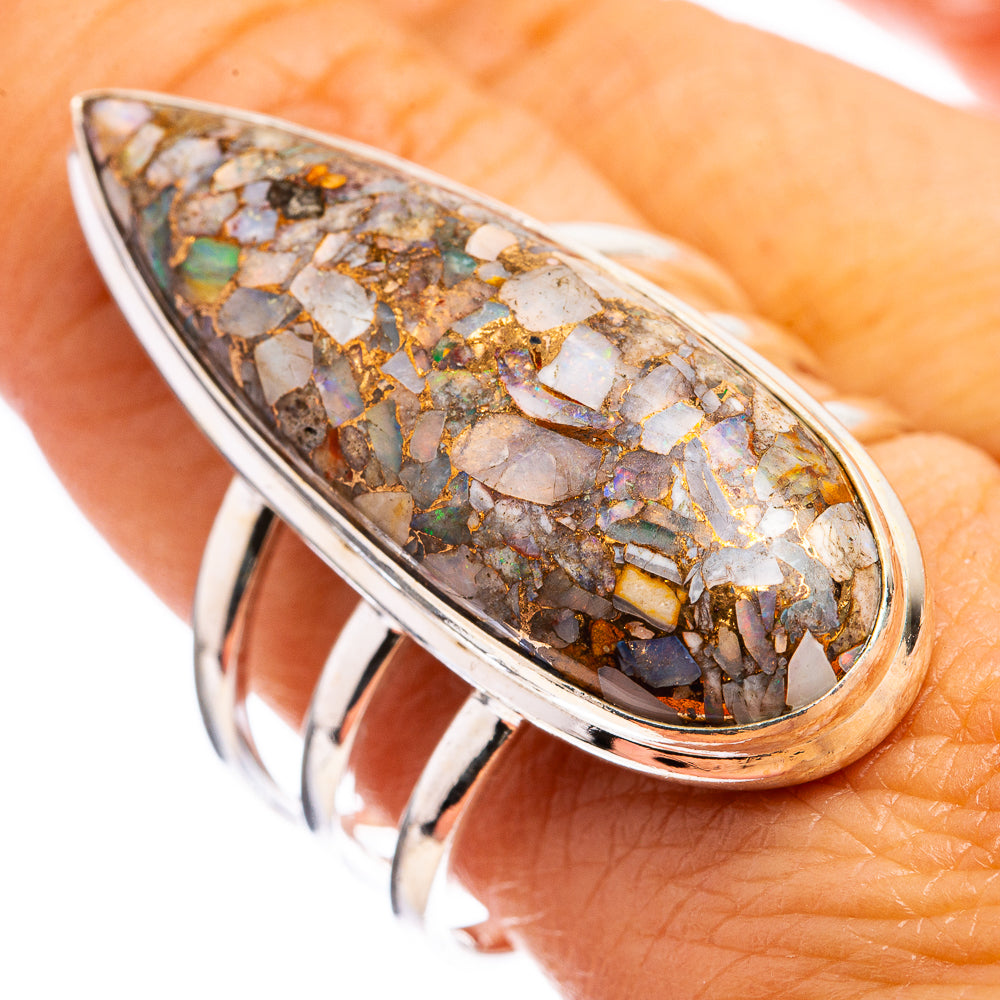 Large Brecciated Ethiopian Opal Ring Size 9.75 (925 Sterling Silver) R142875