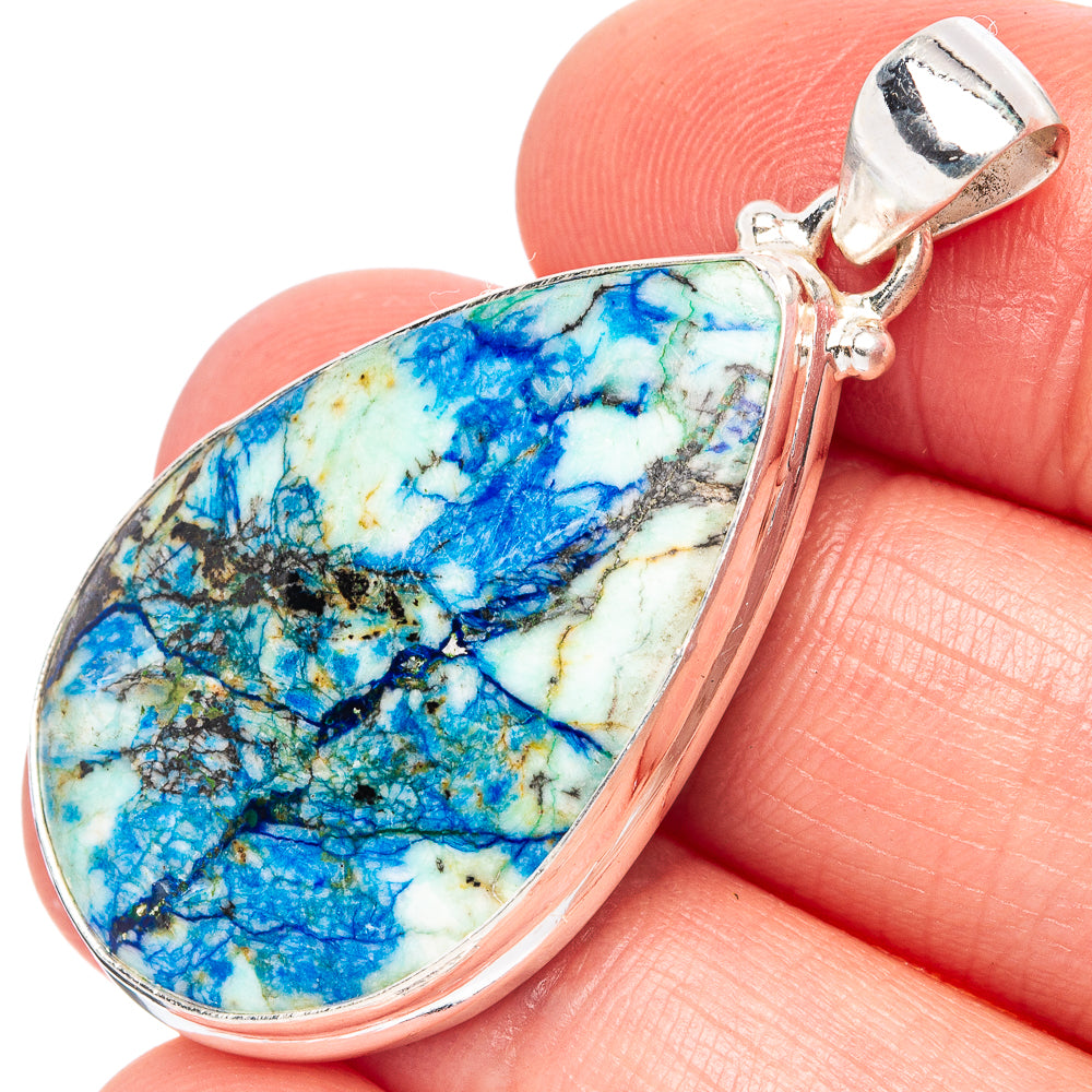 Azurite Pendant 1 5/8" (925 Sterling Silver) P44049