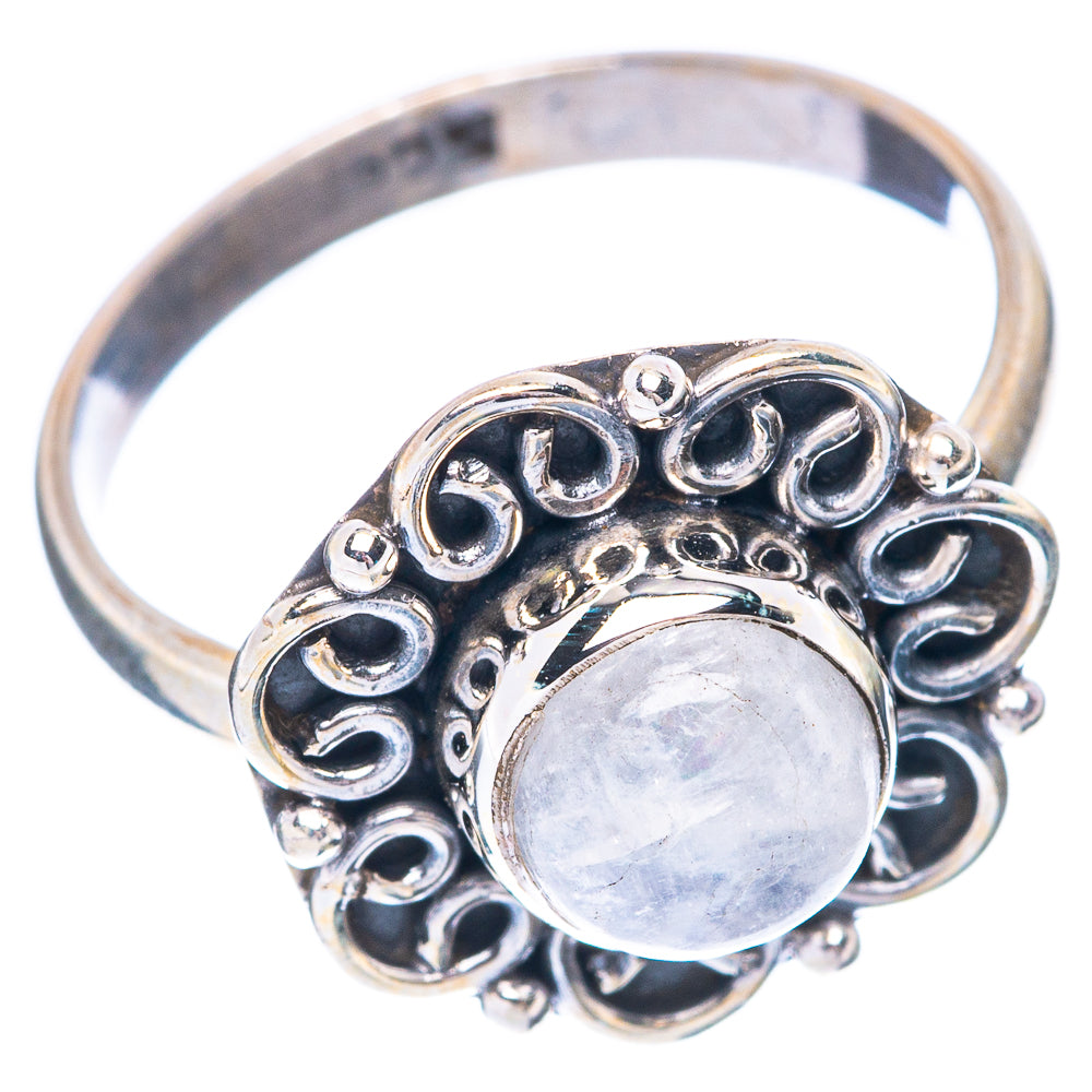 Rainbow Moonstone Ring Size 6.5 (925 Sterling Silver) R5645