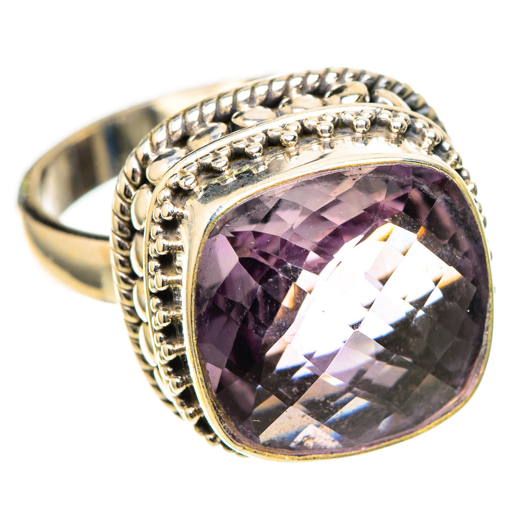 Faceted Pink Amethyst Ring Size 8.25 (925 Sterling Silver) RING137838