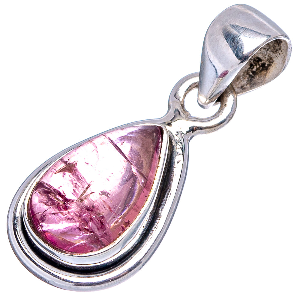 Rare Pink Tourmaline Pendant 1" (.925 Sterling Silver)