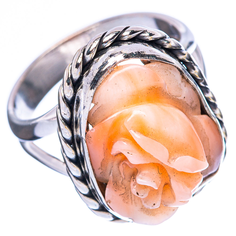 Carved Rose Ring Size 6.25 (925 Sterling Silver) R3951