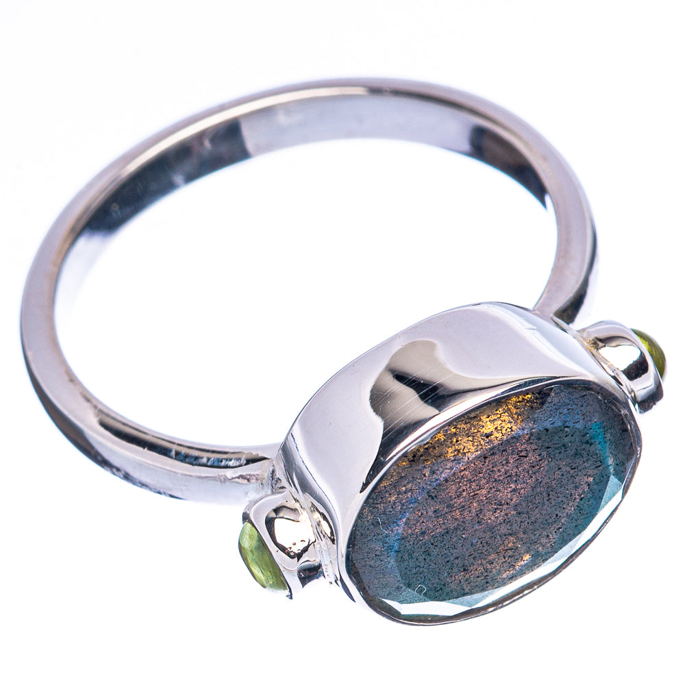 Asc Premium Labradorite, Peridot Ring Size 8 (925 Sterling Silver) R3514