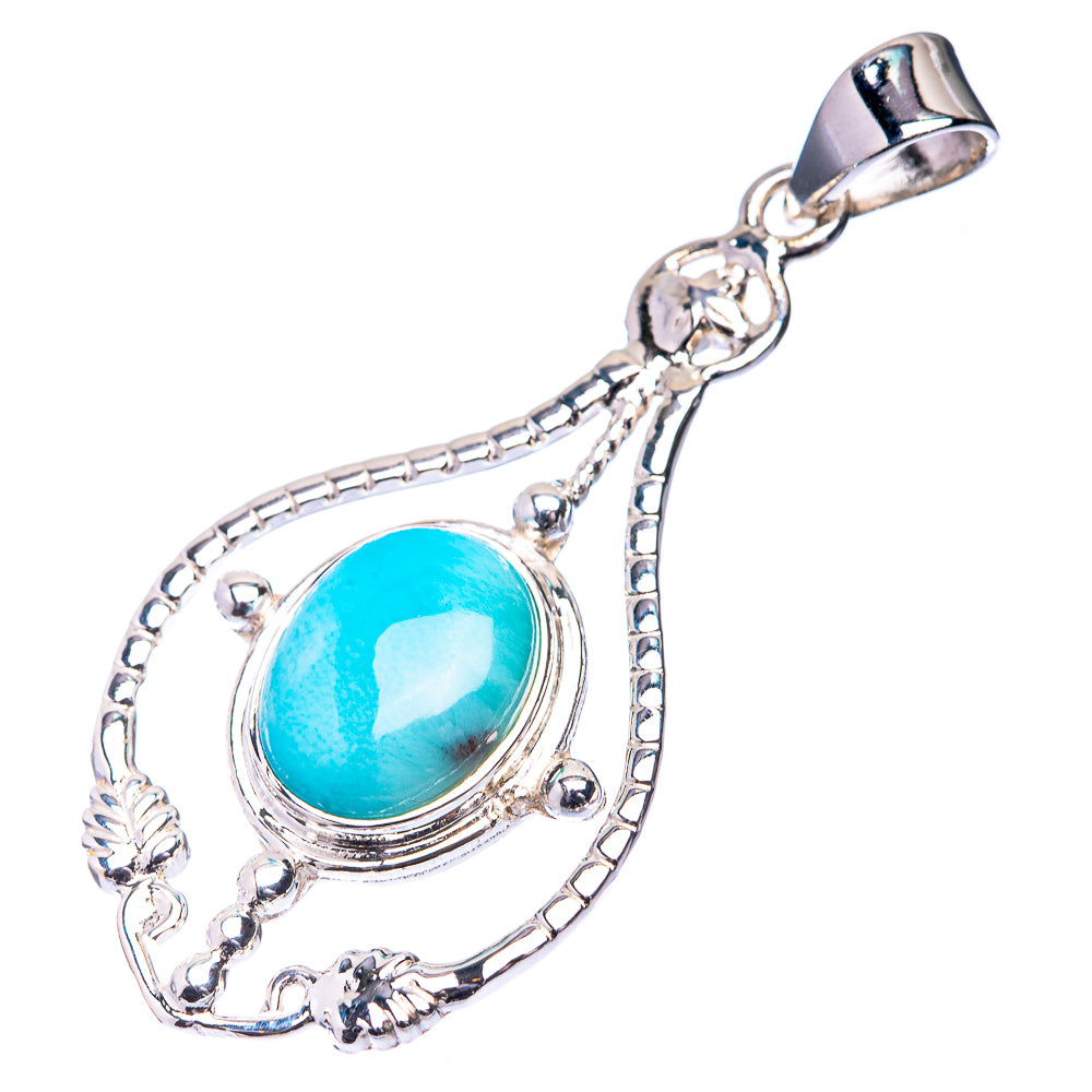 Premium Signature Rare Larimar Pendant 1 7/8" (925 Sterling Silver) P38766