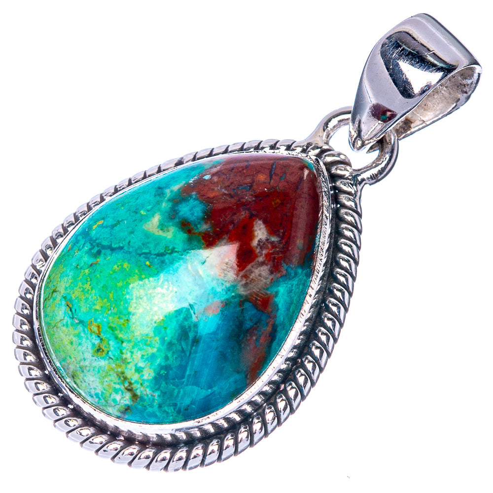 Shattuckite Chrysocolla Pendant 1 3/8" (925 Sterling Silver) P40873