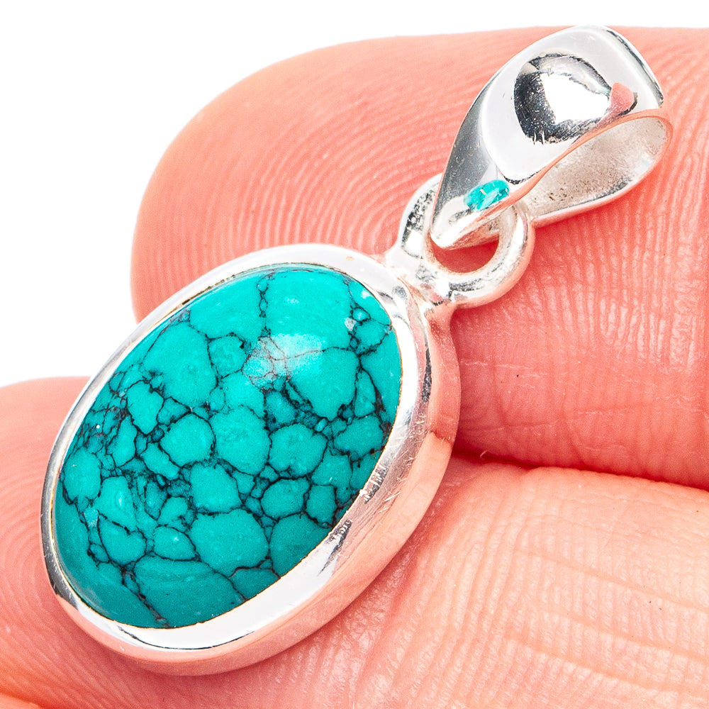 Turquoise Howlite Pendant 1 1/8" (925 Sterling Silver) P45375
