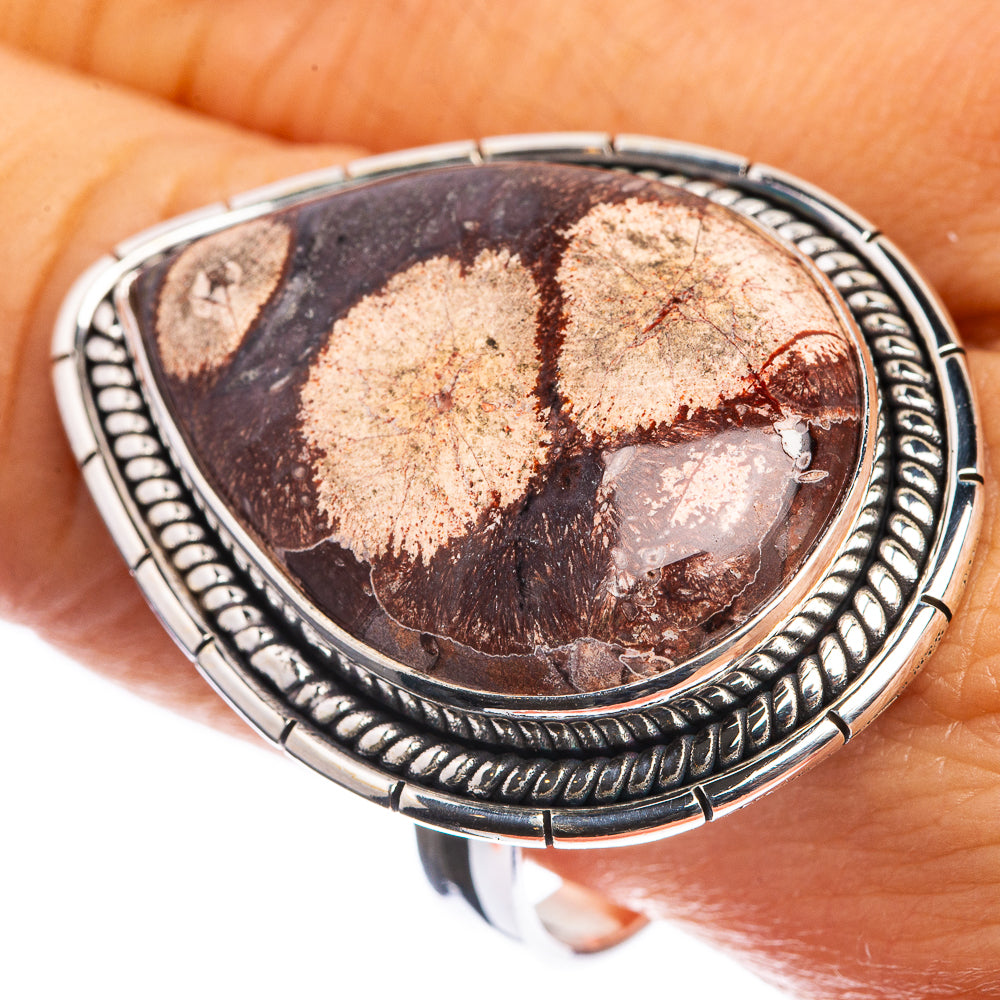 Large Poppy Jasper 925 Sterling Silver Ring Size 11