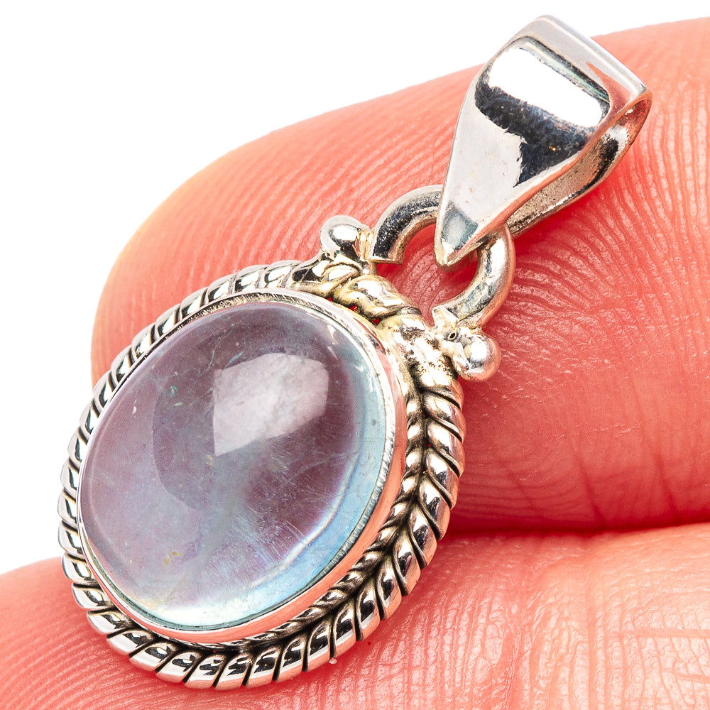 Aquamarine Pendant 7/8" (.925 Sterling Silver)