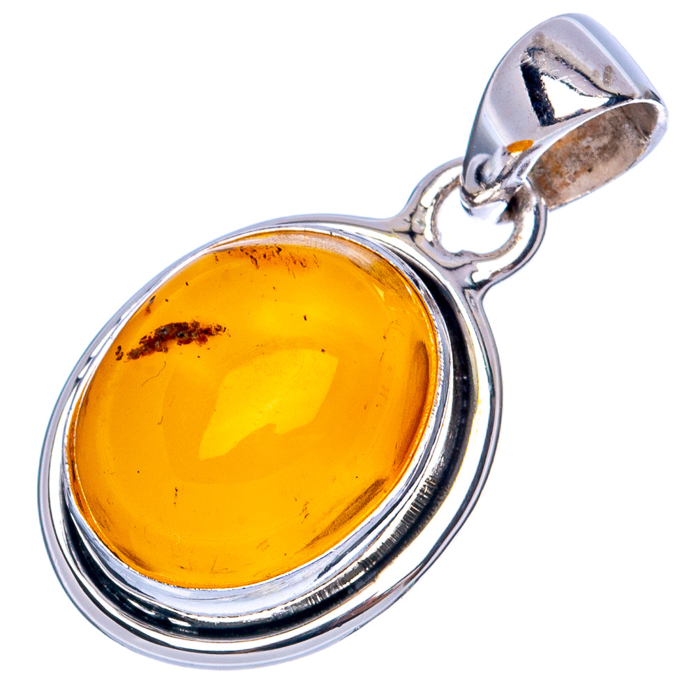 Rare Bone Amber Pendant 1 1/8" (925 Sterling Silver) P41305