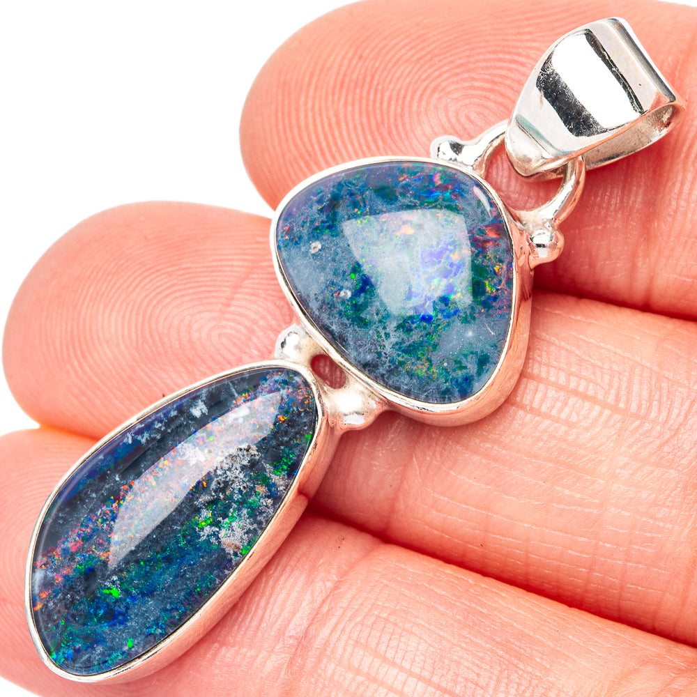 Rare Triplet Opal 925 Sterling Silver Pendant 1 3/4" (925 Sterling Silver) P42675