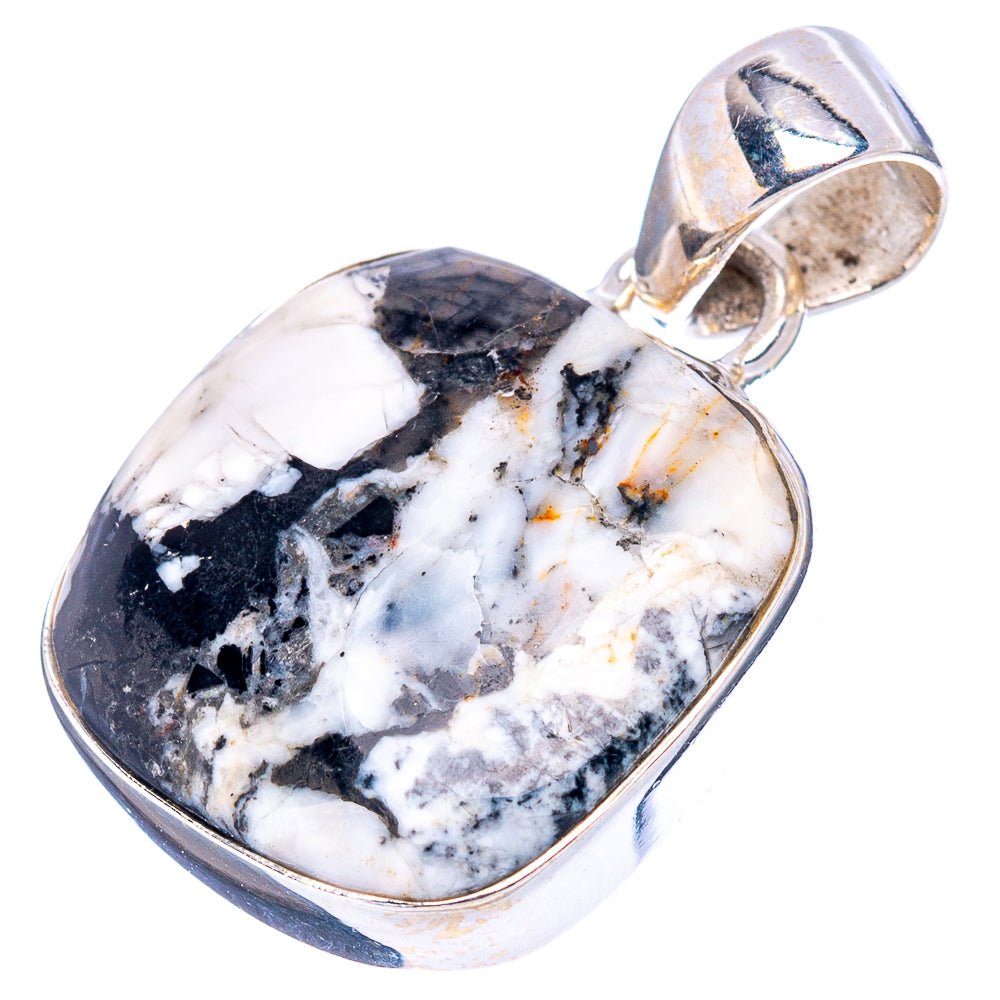 White Buffalo Turquoise Pendant 1" (.925 Sterling Silver)