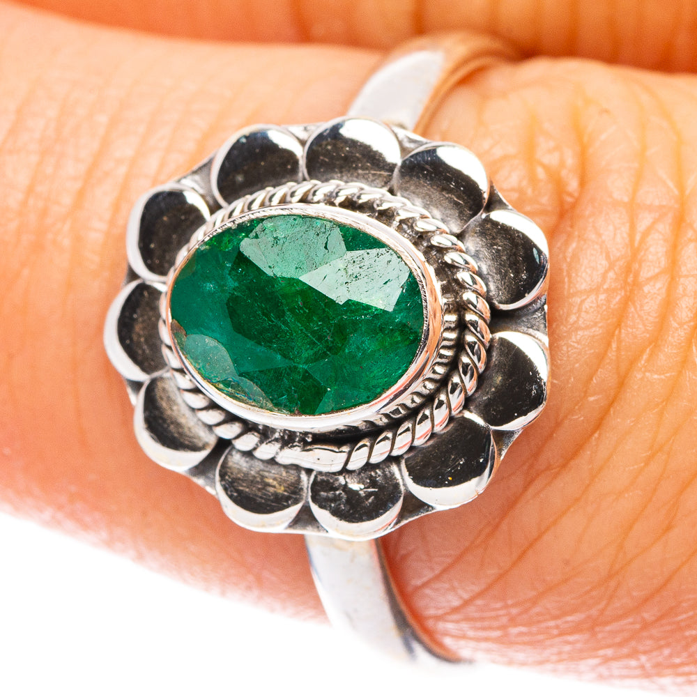 Green Sillimanite Dainty Ring Size 7.5 (925 Sterling Silver) R5725