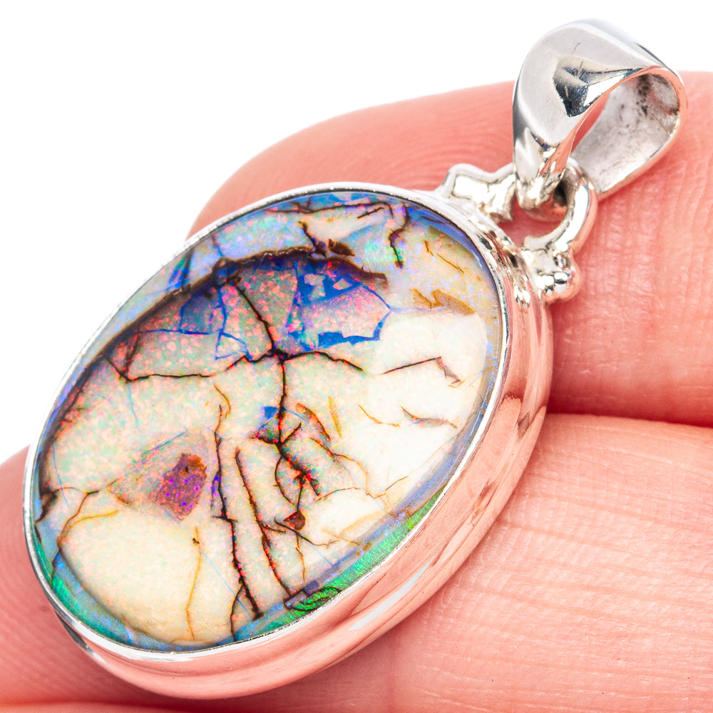 Rare Sterling Opal Pendant 1 3/8" (925 Sterling Silver) P41997