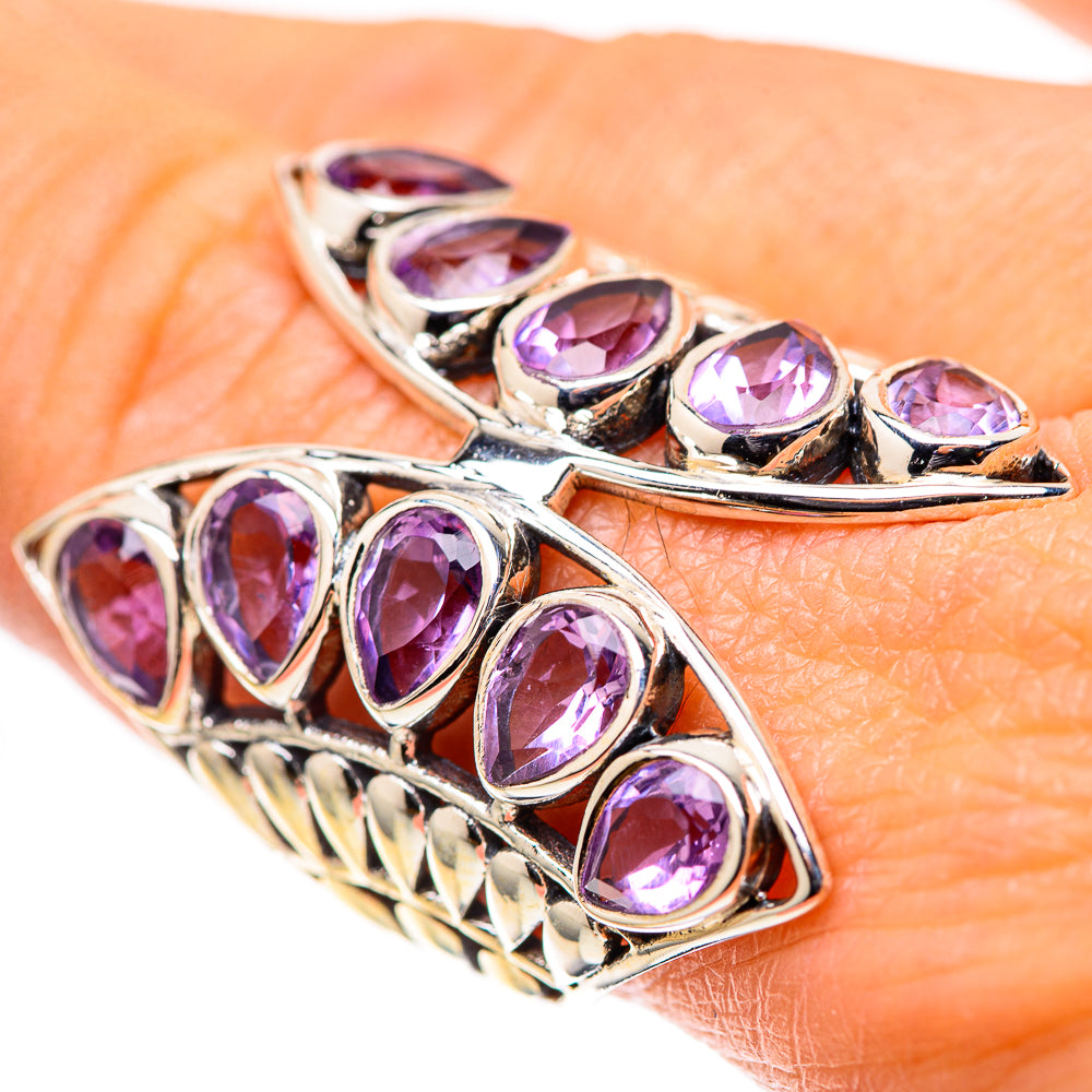 Large Faceted Amethyst 925 Sterling Silver Ring Size 8.5 (925 Sterling Silver) RING139513