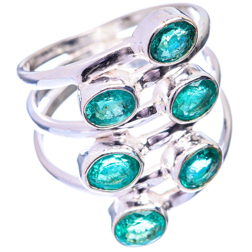 Zambian Emerald Ring Size 8.25 (925 Sterling Silver) R140908