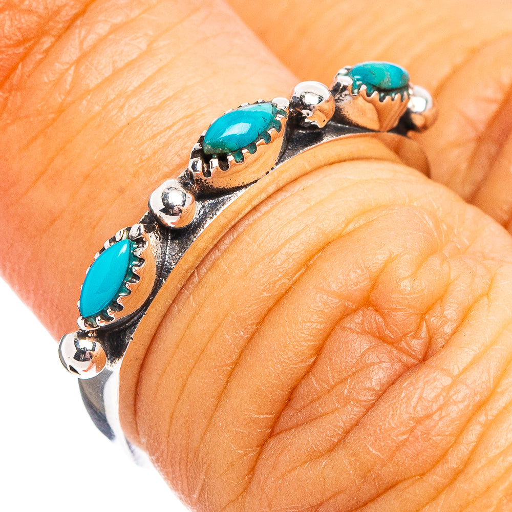 Native Style Mohave Turquoise Ring Size 6 (.925 Sterling Silver)