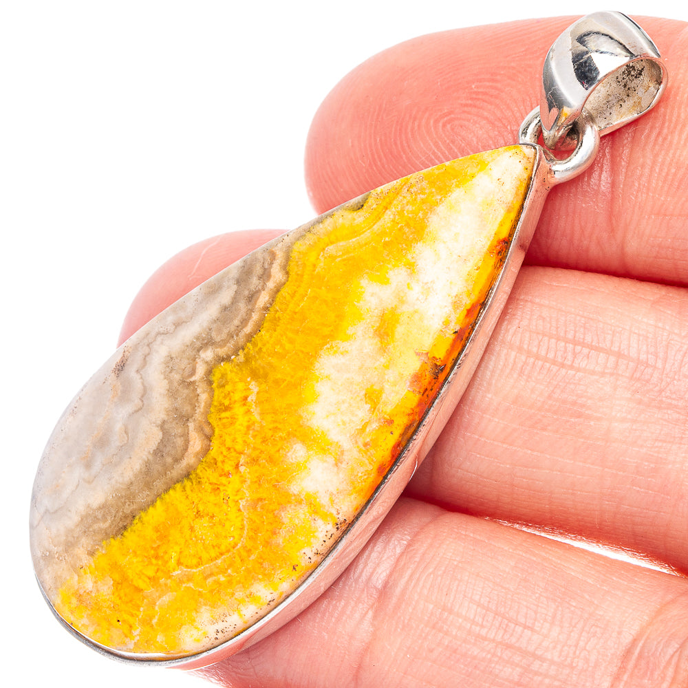 Bumble Bee Jasper Pendant 1 7/8" (925 Sterling Silver) P44897