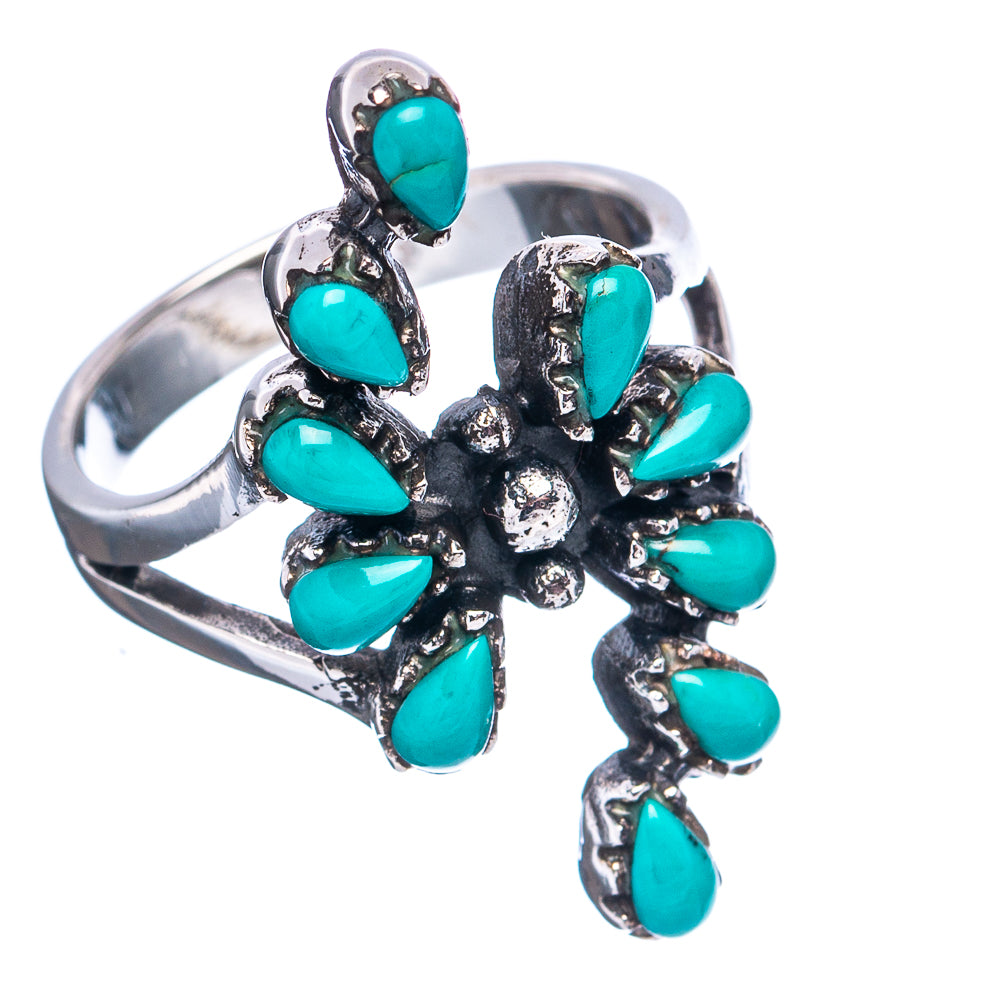 Native Style Mohave Turquoise Ring Size 7 (.925 Sterling Silver)