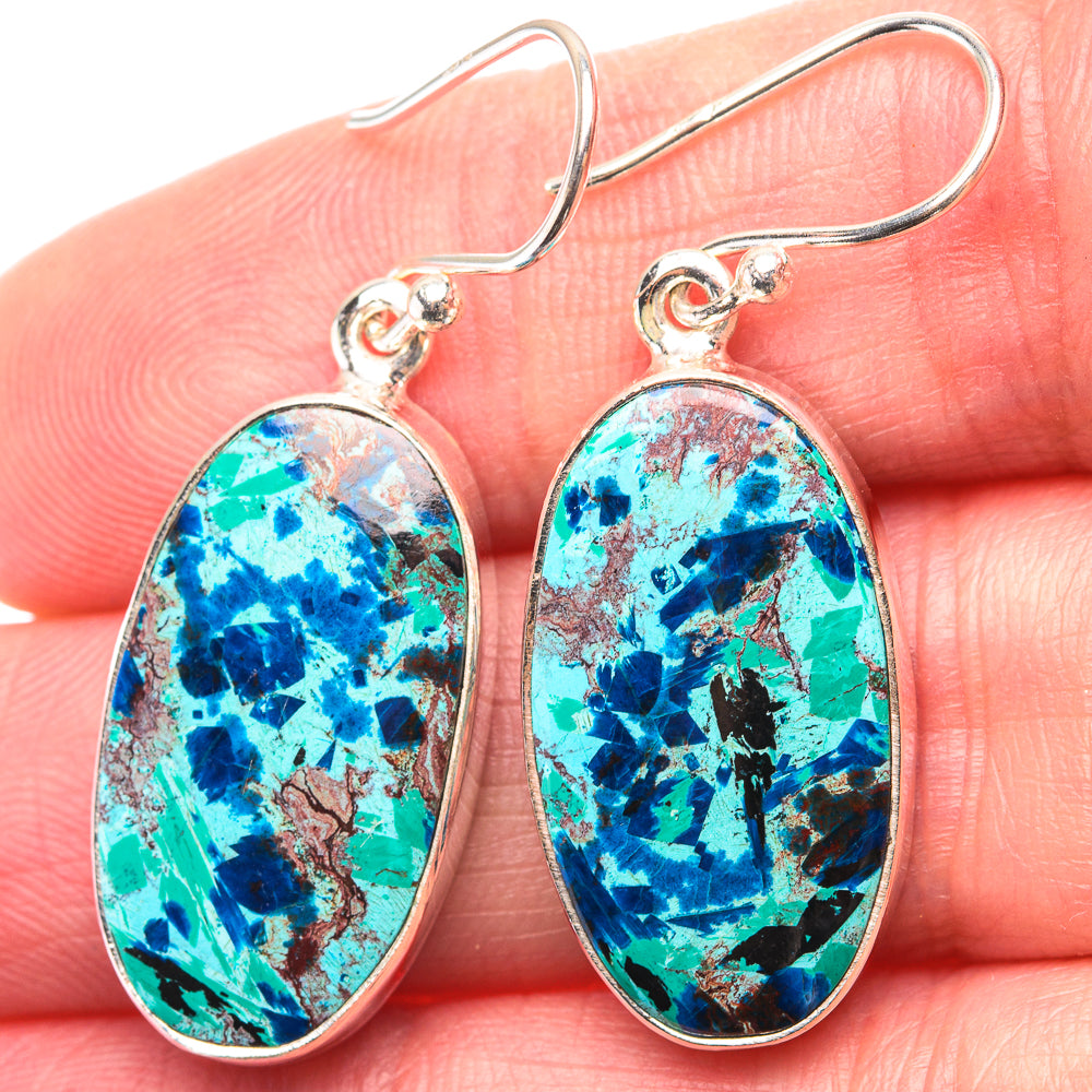 Shattuckite Earrings 1 1/2" (925 Sterling Silver) EARR432162