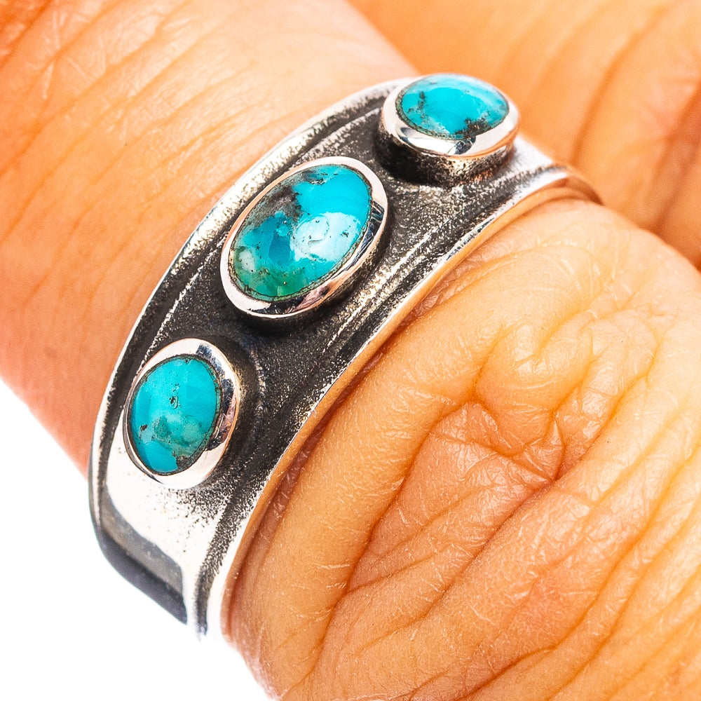 Native Style Mohave Turquoise Ring Size 6.25 (.925 Sterling Silver)