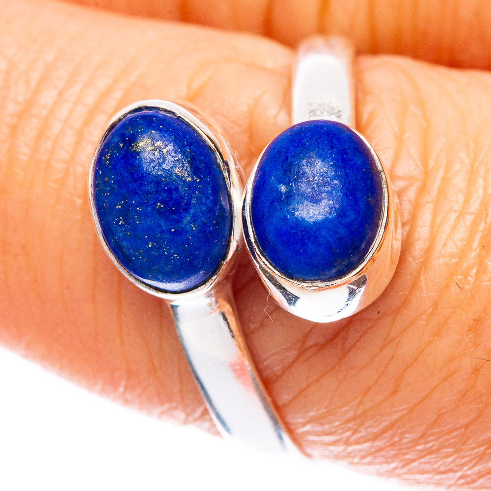 Lapis Lazuli Dainty Ring Size 8 Adjustable (925 Sterling Silver) R5122