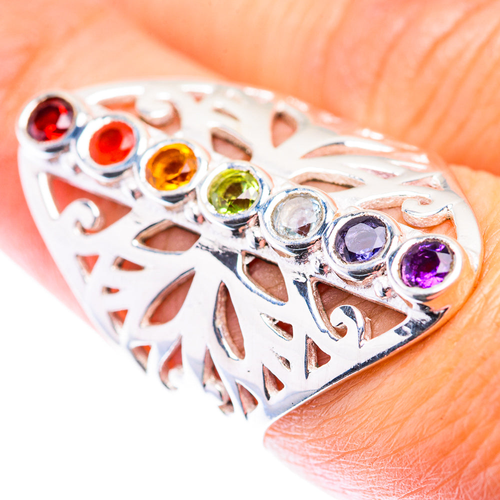 Rainbow Chakra Ring Size 7 (925 Sterling Silver) RING140099