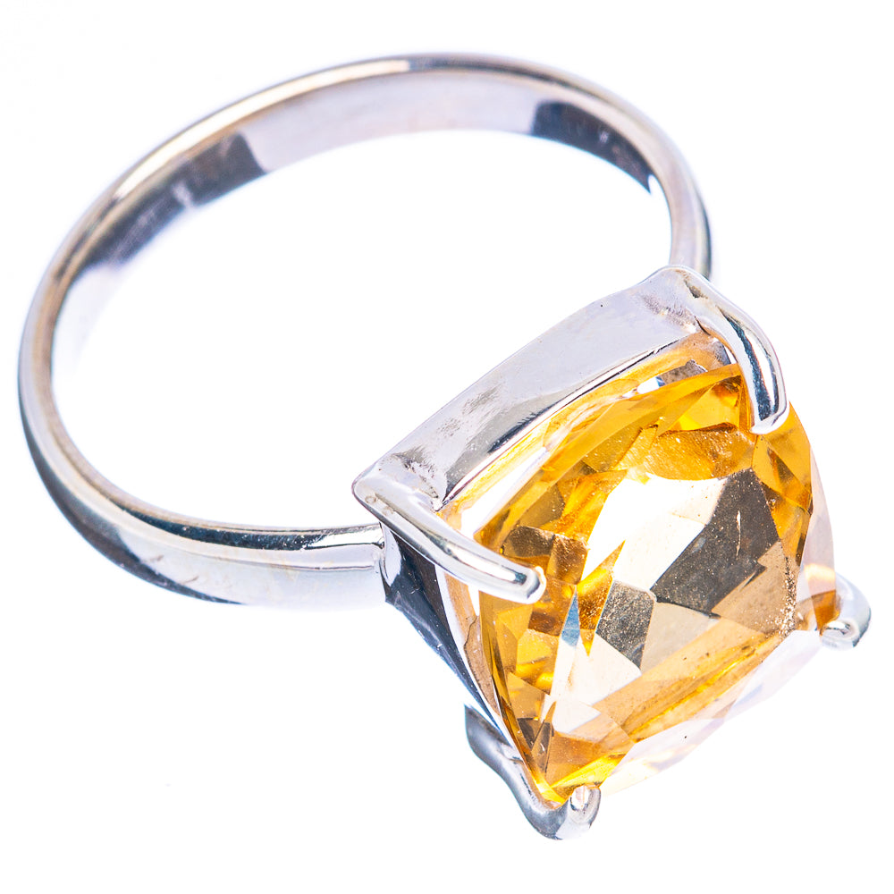 Faceted Citrine Ring Size 7.5 (925 Sterling Silver) R4590