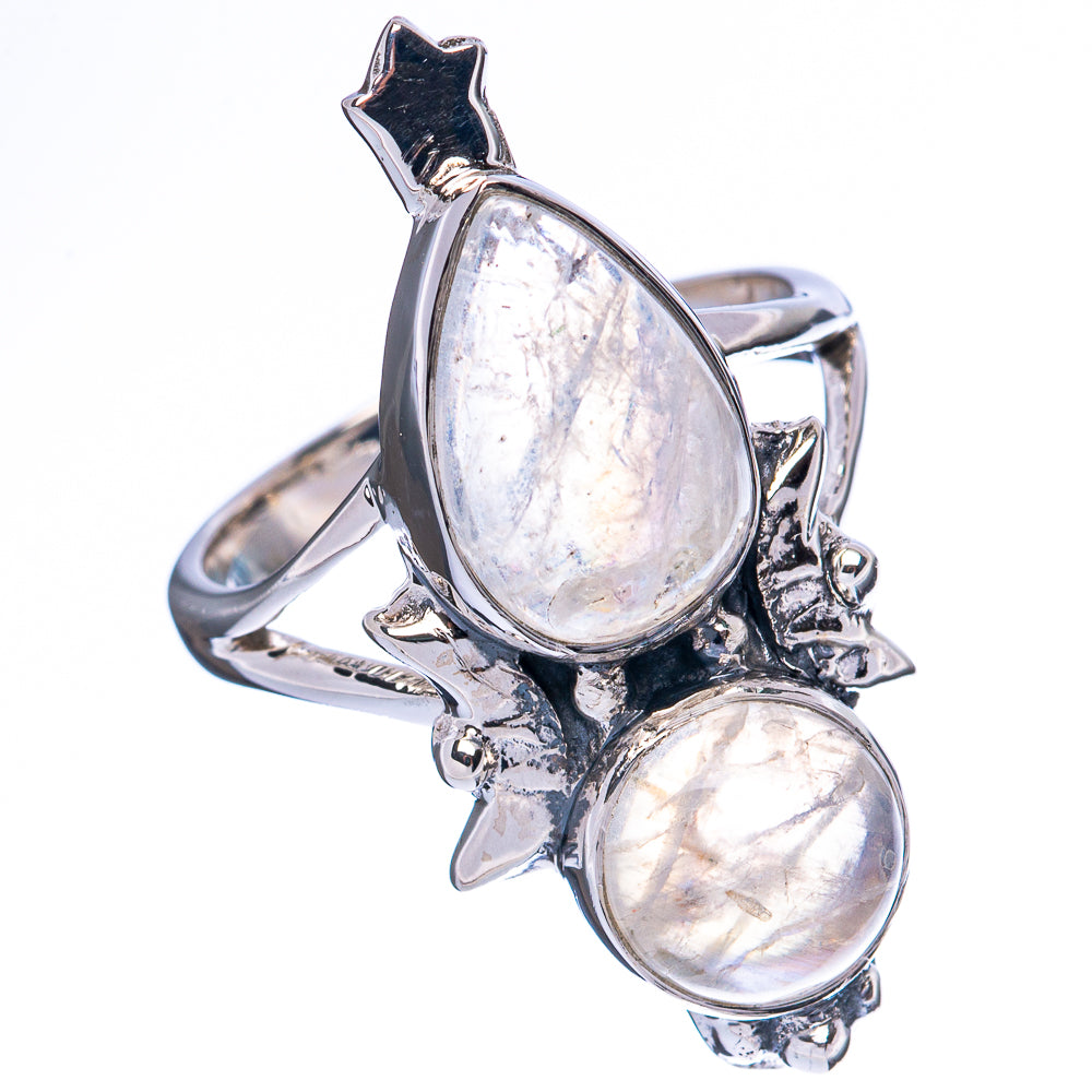 Asc Premium Rainbow Moonstone Ring Size 6.75 (925 Sterling Silver) R3486