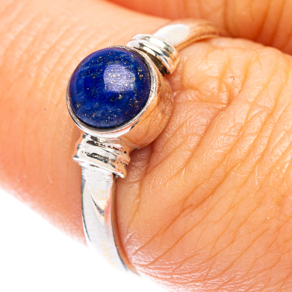 Lapis Lazuli Dainty Ring Size 7 (925 Sterling Silver) R5744