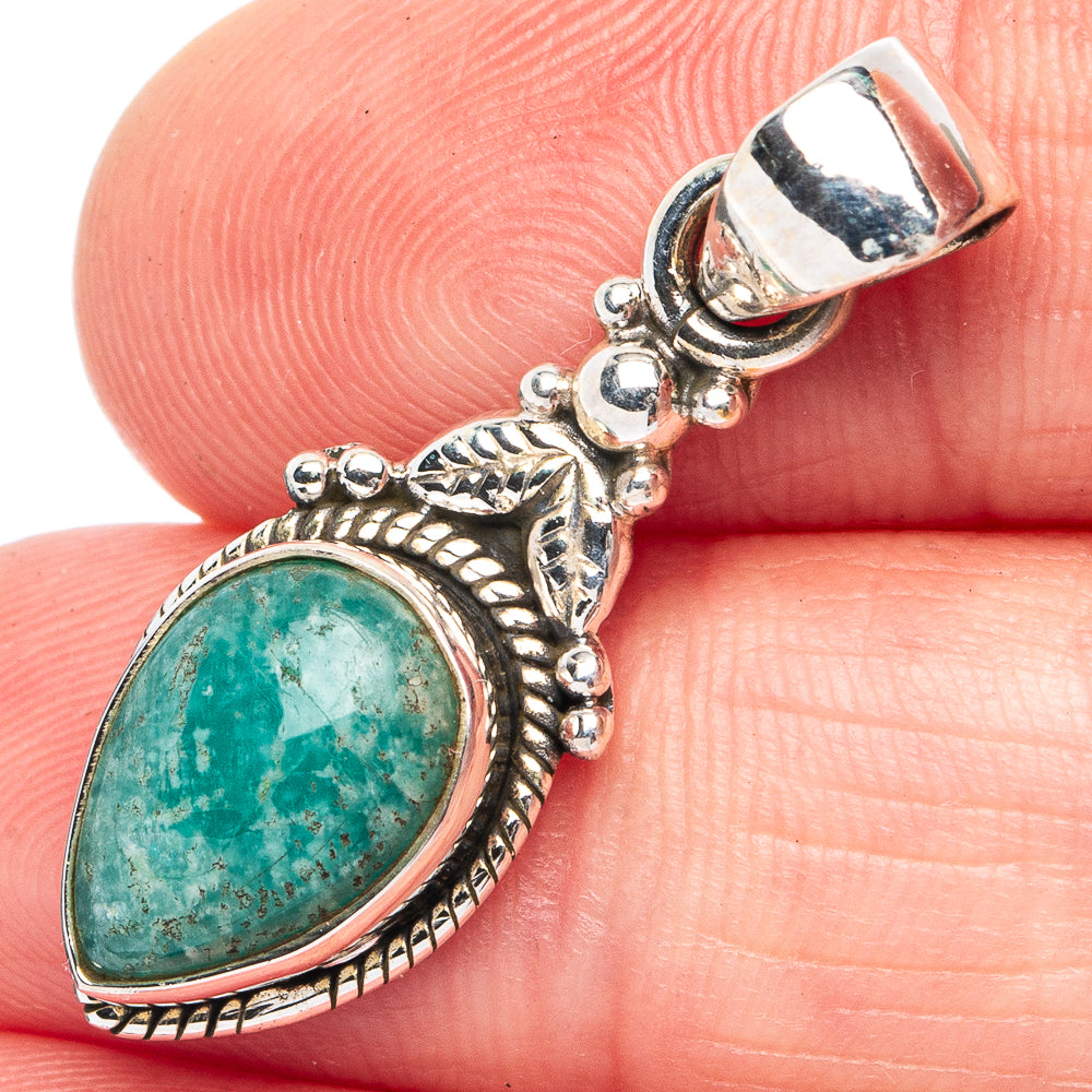 Amazonite Pendant 1 1/4" (925 Sterling Silver) P45447