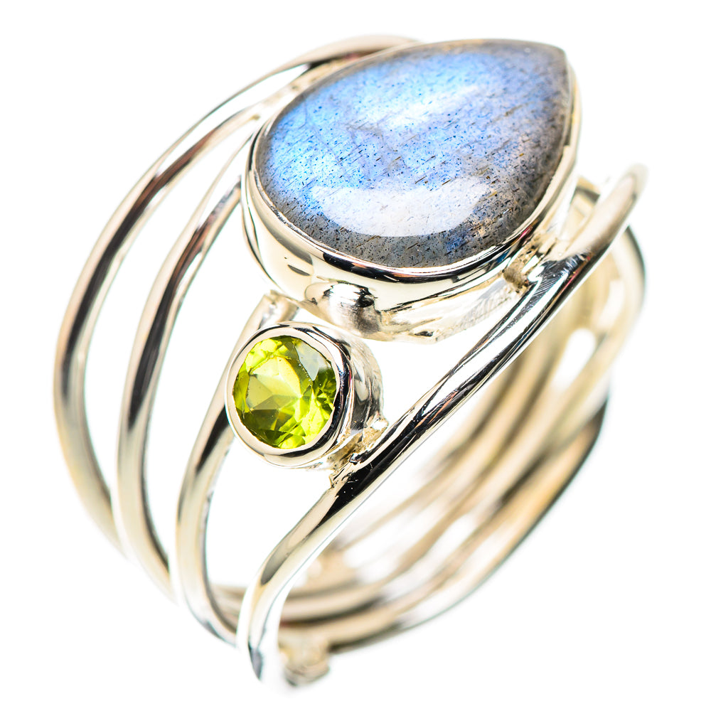 Premium Labradorite, Blue Topaz Ring Size 8 (925 Sterling Silver) RING138227