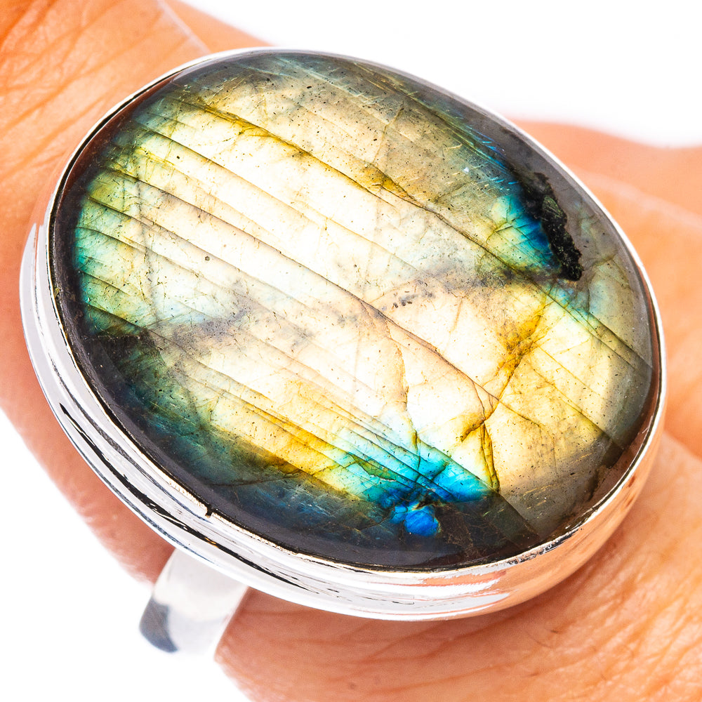 Labradorite Ring Size 8 (925 Sterling Silver) R7866