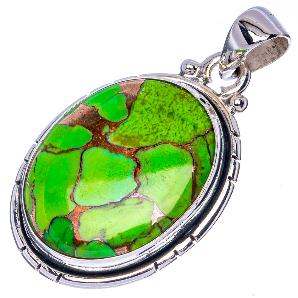 Copper Turquoise Pendant 1 3/8" (925 Sterling Silver) P41349