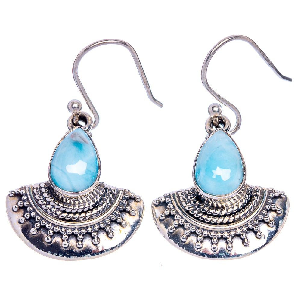 Larimar Earrings 1 3/8" (925 Sterling Silver) E1056