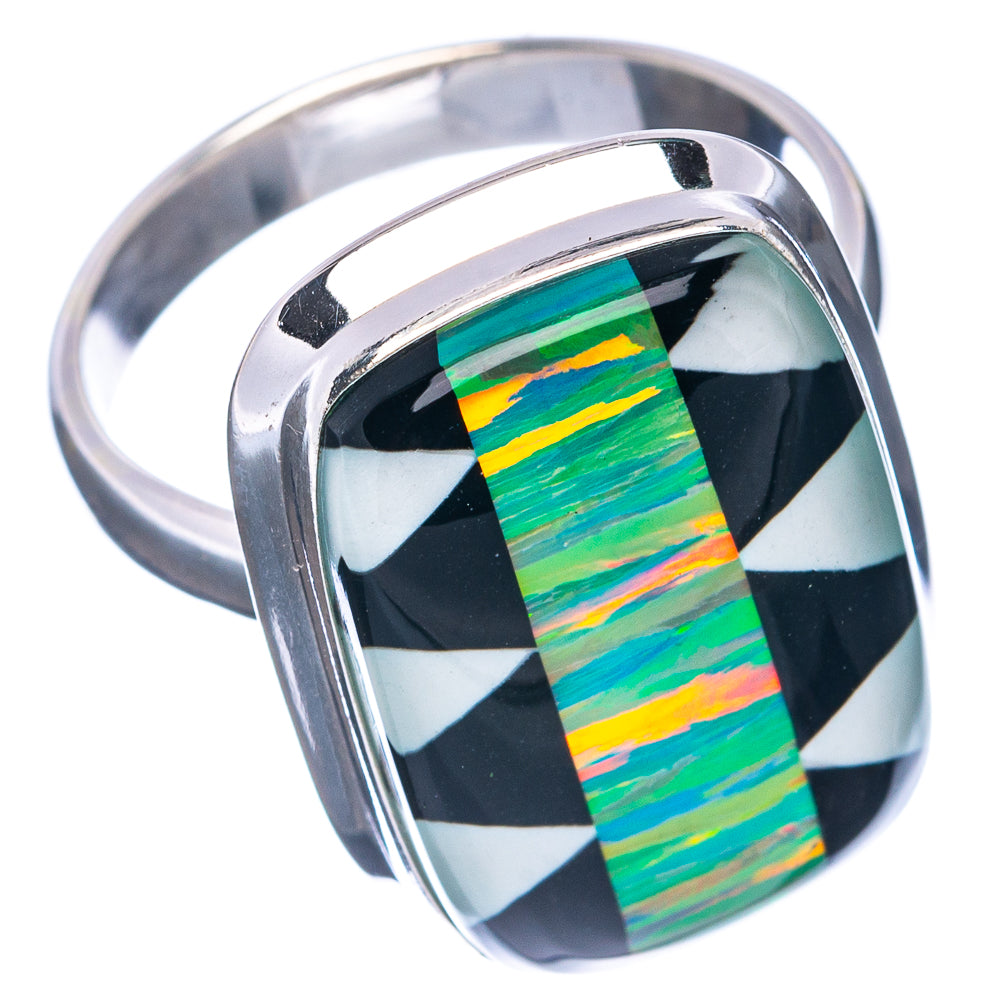 Premium Aura Opal Ring Size 10 (.925 Sterling Silver)