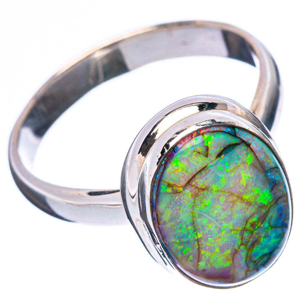 Rare Sterling Opal Ring Size 10 (925 Sterling Silver) R4353