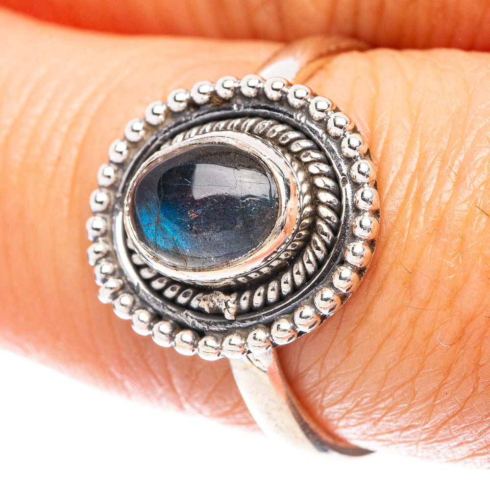 Labradorite Dainty Ring Size 7.75 (925 Sterling Silver) R5981