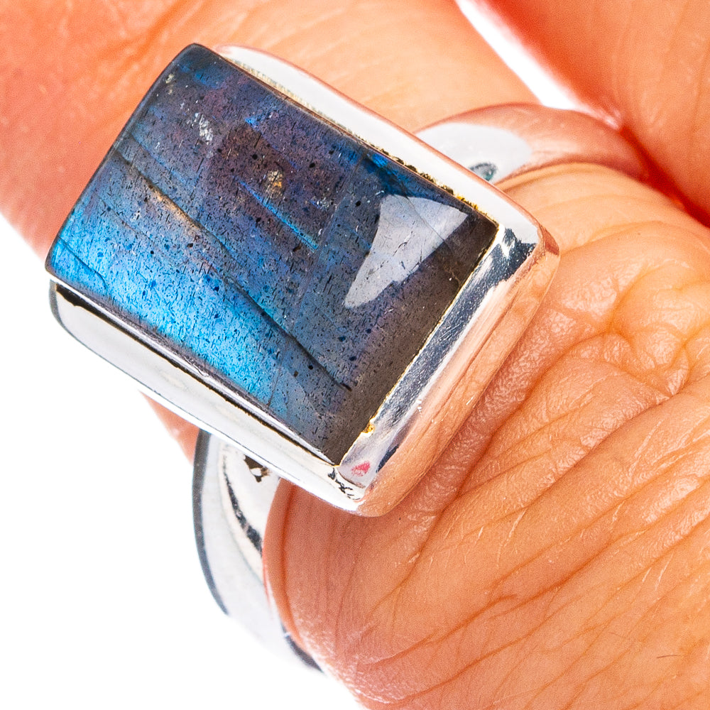 Dainty Labradorite Ring Size 6.75 (925 Sterling Silver) R8713