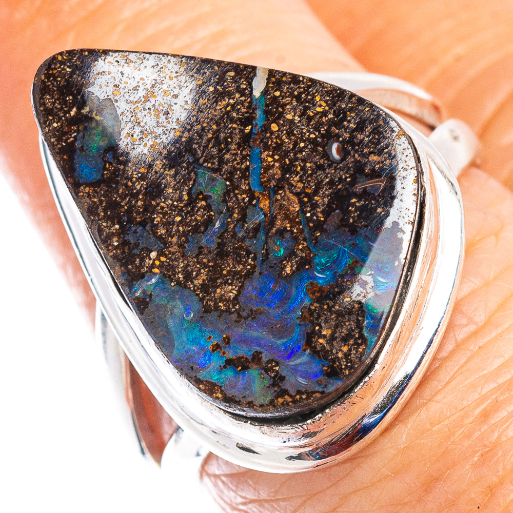 Rare Boulder Opal Ring Size 7.25 (.925 Sterling Silver)