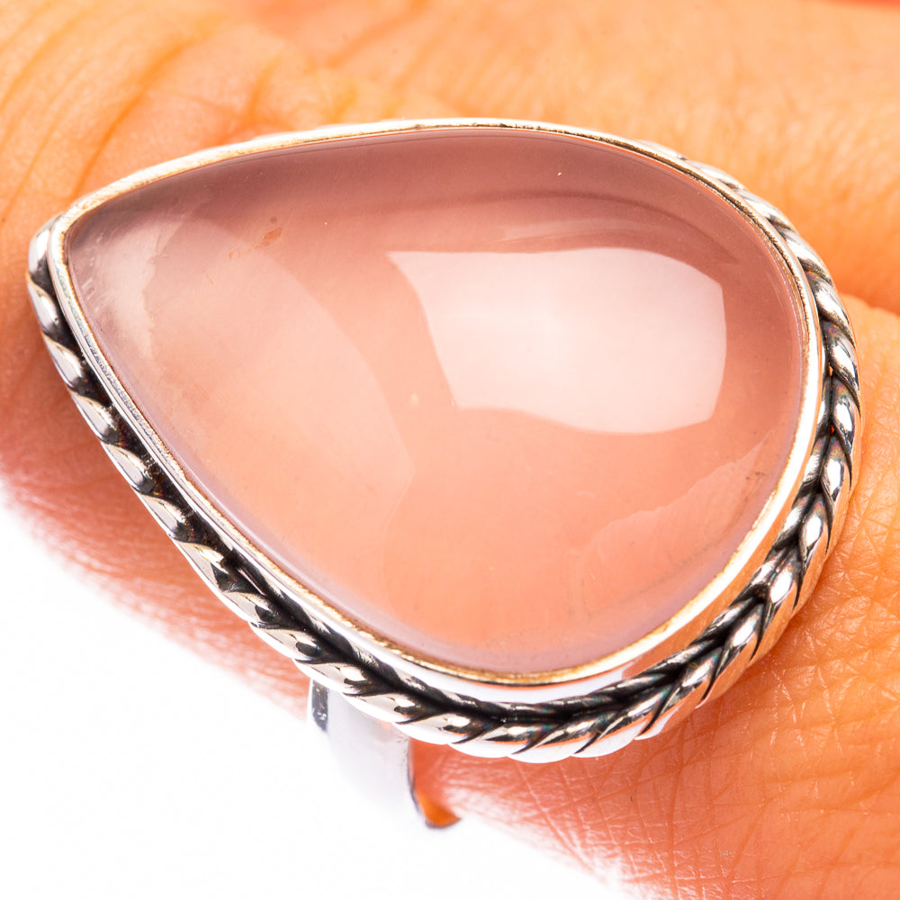 Large Rose Quartz Ring Size 9 (925 Sterling Silver) R141443
