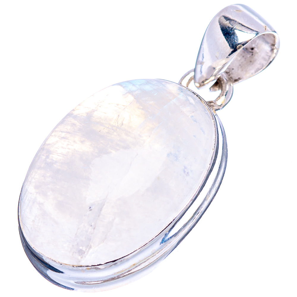 Rainbow Moonstone Pendant 1 1/4" (.925 Sterling Silver)