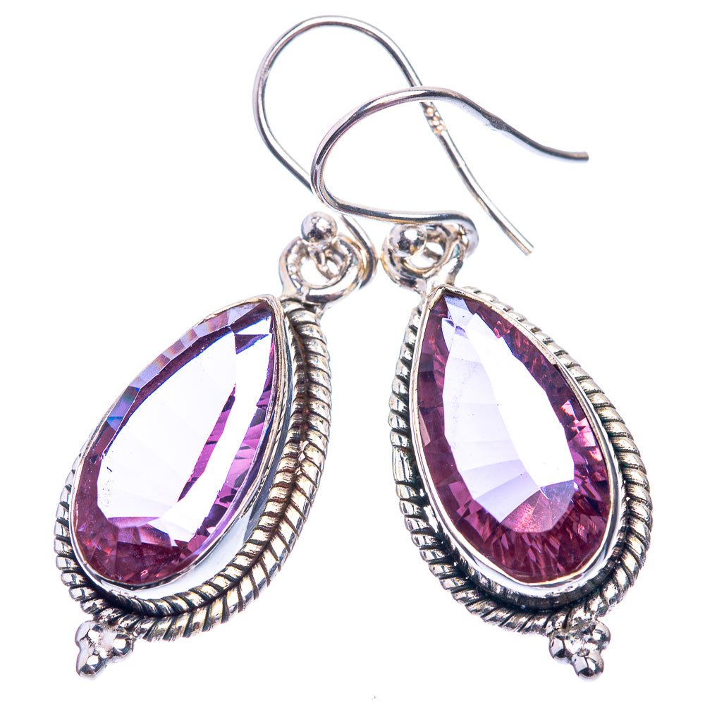 Faceted Color Change Alexandrite (Lab.) Earrings 1 1/2" (925 Sterling Silver) E432438