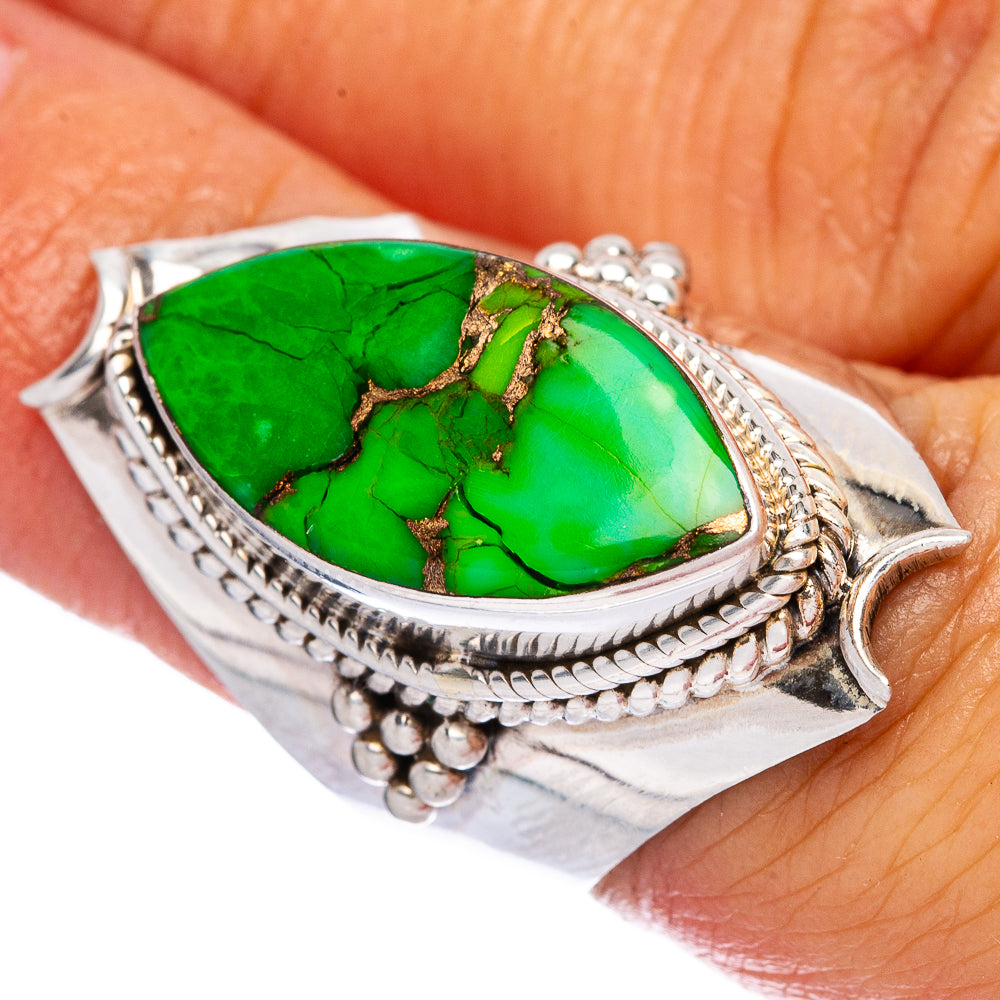 Green Copper Composite Turquoise Ring Size 6 (925 Sterling Silver) R146537