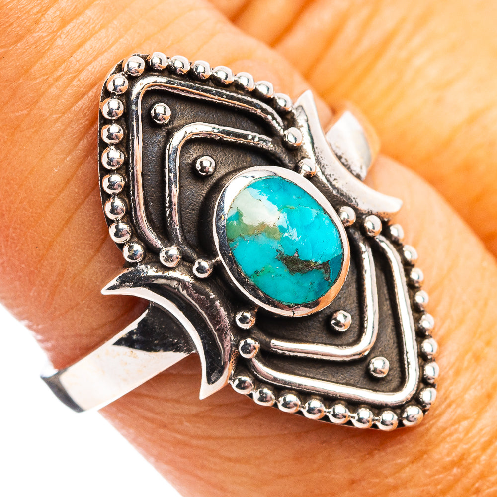 Native Style Mohave Turquoise Ring Size 8.75 (.925 Sterling Silver)