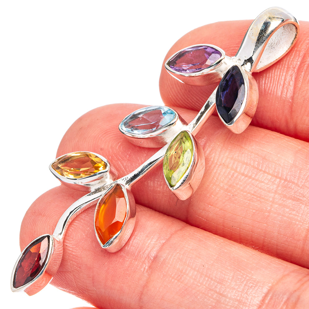 Chakra Leaf Leaf Pendant 2" (925 Sterling Silver) P43357
