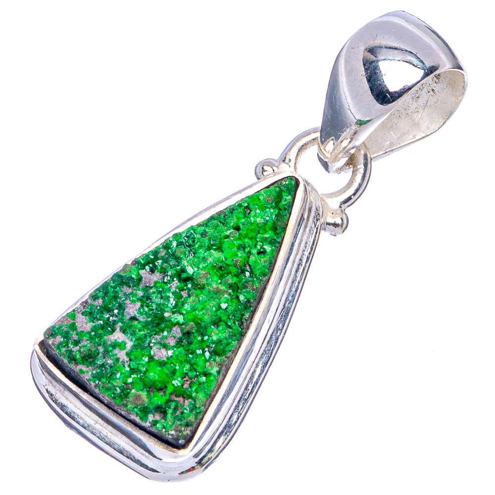 Rare Uvarovite Garnet Pendant 1 1/8" (.925 Sterling Silver)